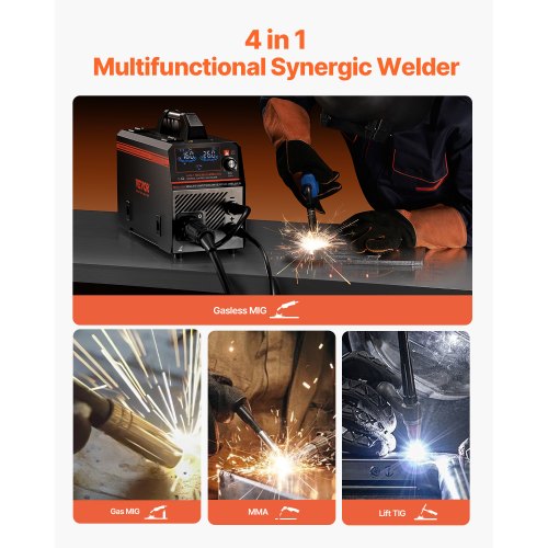 MIG Welder 160A Synergic Mig Welding Machine 4in1 Gas MIGFlux Core