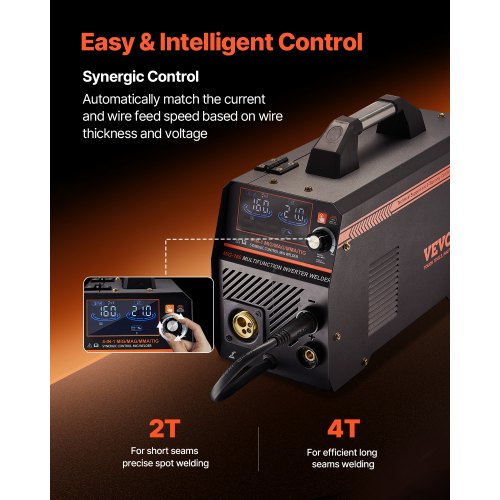 MIG Welder 160A Synergic Mig Welding Machine 4in1 Gas MIGFlux Core