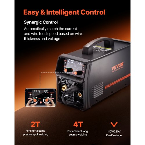 MIG Welder 200A Synergic Mig Welding Machine 4in1 Gas MIGFlux Core
