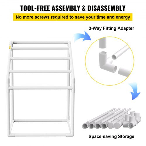 Towel Rack 5 Bars Outdoor PVC Towel Holder Freestanding Pool Towel Hanger