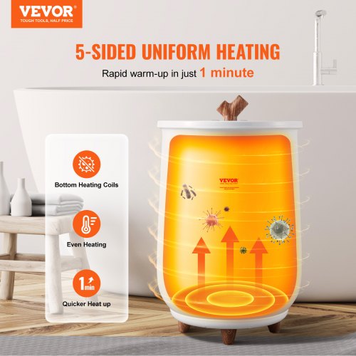 Towel Warmer Bucket 20L Large Towel Warmer for Bathroom Auto Shut Off