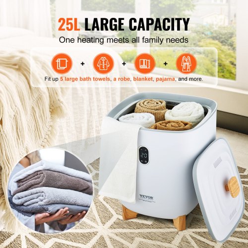 Towel Warmer 25L Towel Warmer Bucket with 2 Heating Modes 20406090 Min