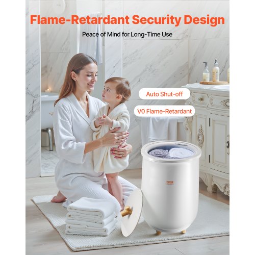 Towel Warmer Bucket 20L Heated Towel Warmer with LED Light Large Blanket