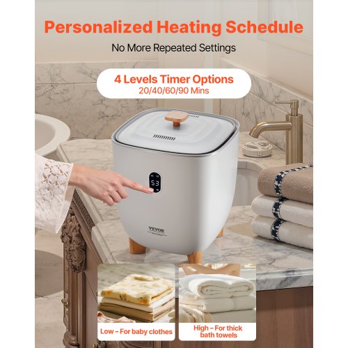 Towel Warmer Bucket 25L Heated Towel Warmer with LED Display Large Blanket