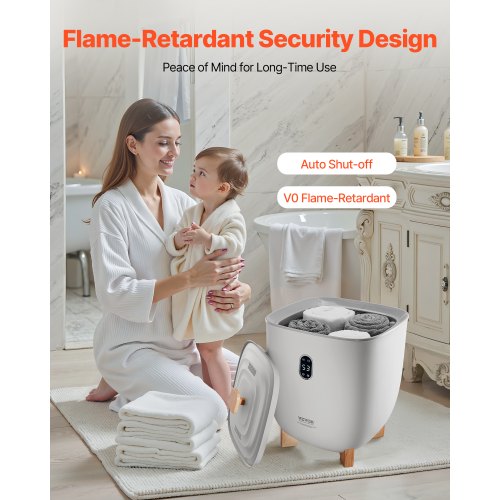 Towel Warmer Bucket 25L Heated Towel Warmer with LED Display Large Blanket