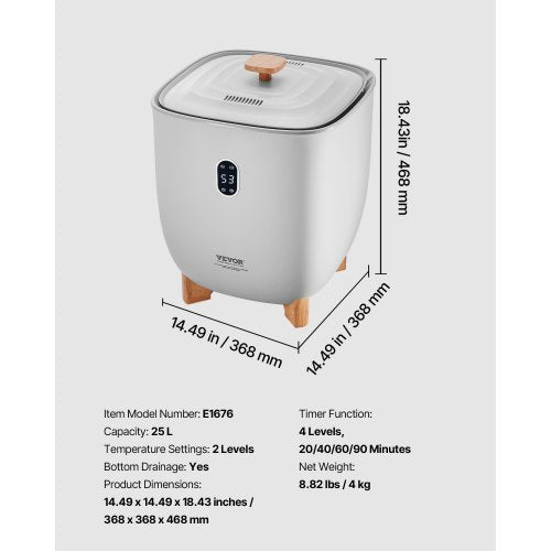 Towel Warmer Bucket 25L Heated Towel Warmer with LED Display Large Blanket