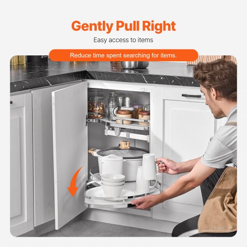 Swing Right Blind Corner Cabinet Pull Out Organizer for 36 inch Width Blind