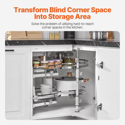 Swing Left Blind Corner Cabinet Pull Out Organizer for 36 inch Width Blind