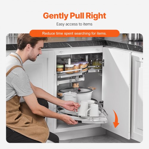 Swing Left Blind Corner Cabinet Pull Out Organizer for 36 inch Width Blind