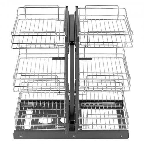 Min 15W Opening Blind Corner Pull Out Organizer 3 Tier 6 Shelf Kitchen