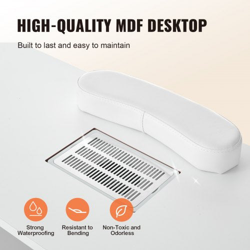 Manicure Table Nail Table Station with Electric Dust Collector Moveable