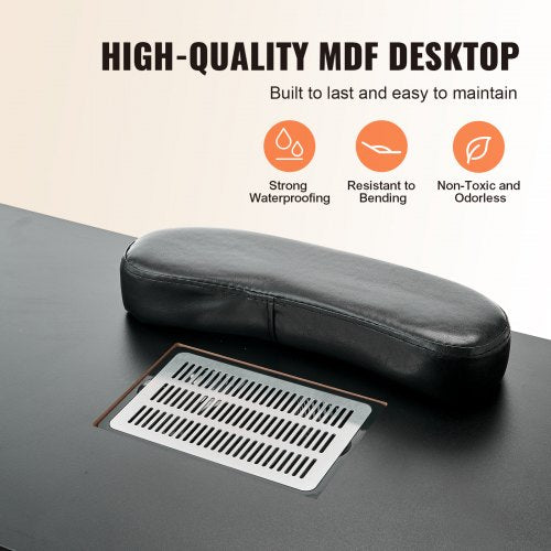 Manicure Table Nail Table Station with Electric Dust Collector Moveable