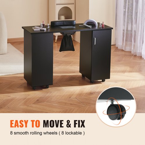 Manicure Table Nail Table Station with Electric Dust Collector Moveable