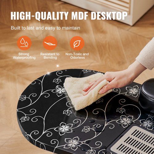 Portable Manicure Table Foldable Nail Table with Electric Dust Collector