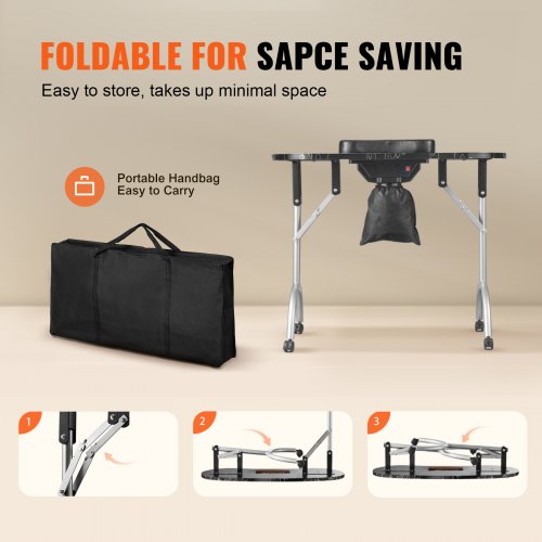 Portable Manicure Table Foldable Nail Table with Electric Dust Collector