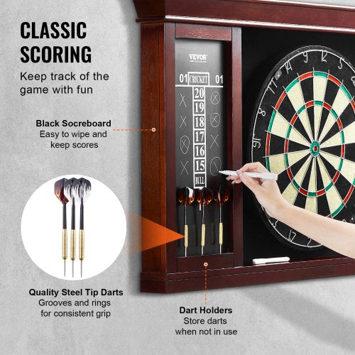 Dartboard and Cabinet Set ReadytoPlay Bundle Official Size Dartboard