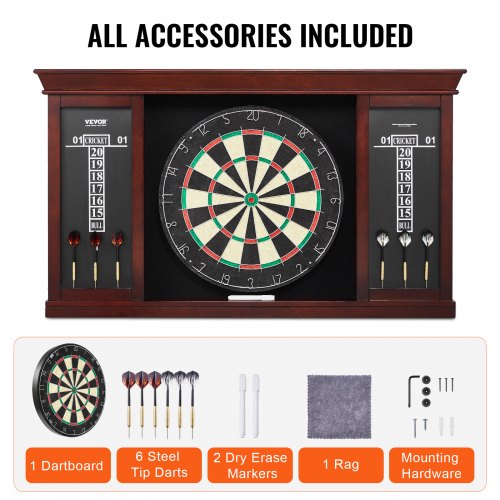 Dartboard and Cabinet Set ReadytoPlay Bundle Official Size Dartboard