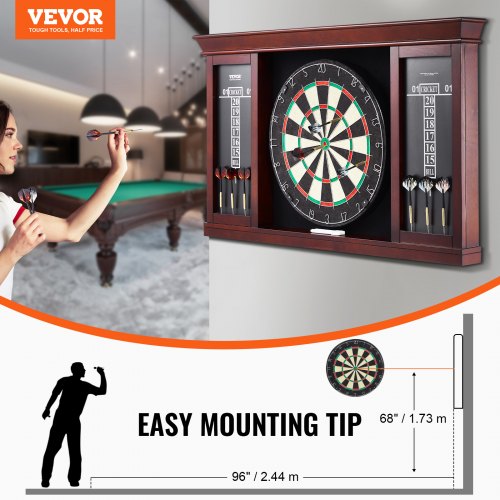 Dartboard and Cabinet Set ReadytoPlay Bundle Official Size Dartboard
