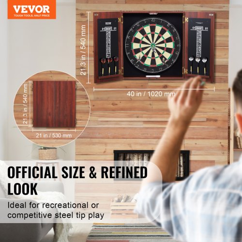 Dartboard and Cabinet Set ReadytoPlay Bundle Official Size Dartboard