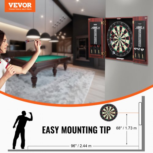 Dartboard and Cabinet Set ReadytoPlay Bundle Official Size Dartboard