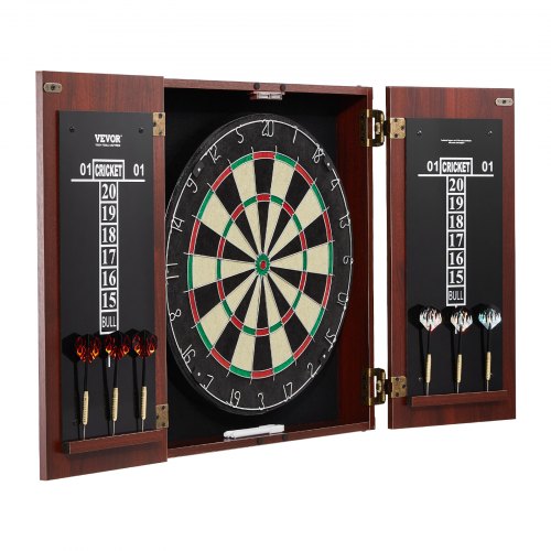 Dartboard and Cabinet Set ReadytoPlay Bundle Official Size Dartboard