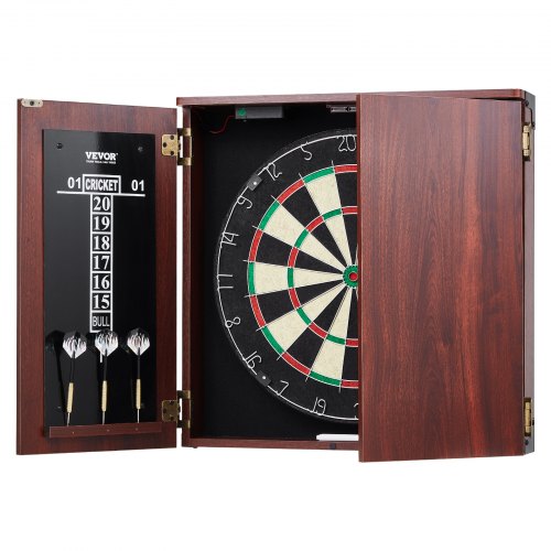 Dartboard and Cabinet Set ReadytoPlay Bundle Official Size Dartboard