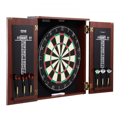 Dartboard and Cabinet Set ReadytoPlay Bundle Official Size Dartboard