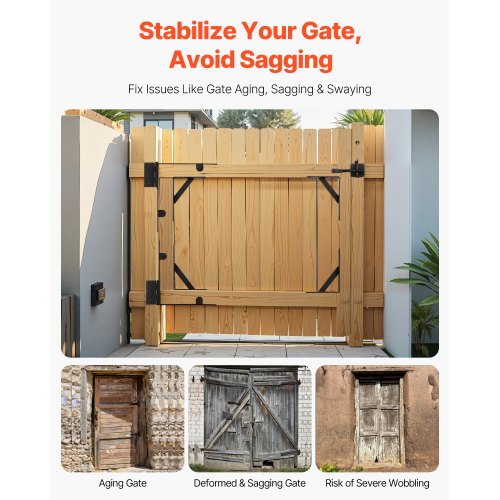 Gate Corner Brace Bracket 2 Sets Anti Sag Gate Frame Hardware Kit Gate