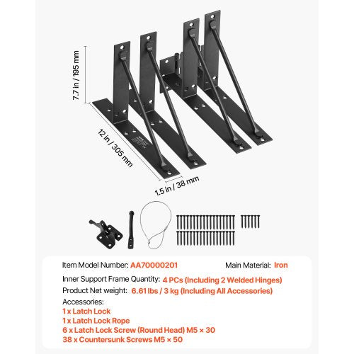 Gate Corner Brace Bracket Anti Sag Gate Frame Hardware Kit Gate Frame