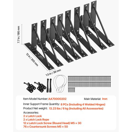 Gate Corner Brace Bracket 2 Sets Anti Sag Gate Frame Hardware Kit Gate