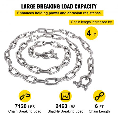 Anchor Chain 6 x 516 316 Stainless Steel Chain 38 Anchor Chain