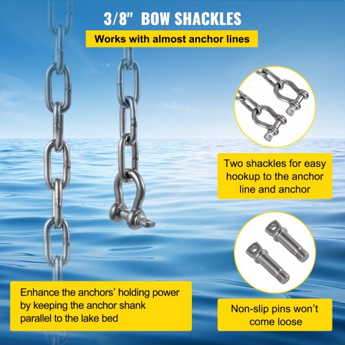 Anchor Chain 6 x 516 316 Stainless Steel Chain 38 Anchor Chain