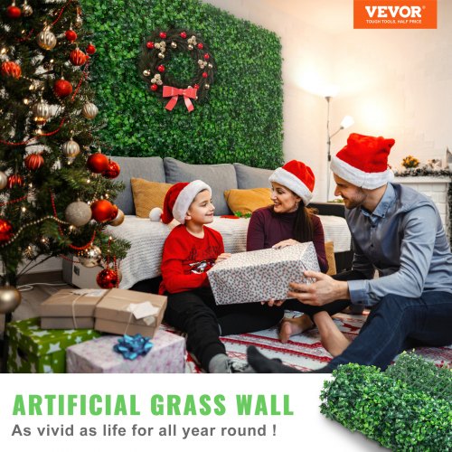 12PCS 24x16 Grass Wall Panels for 32 SQ Feet Boxwood Hedge Wall Panels