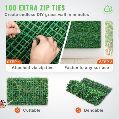 12PCS 24x16 Grass Wall Panels for 32 SQ Feet Boxwood Hedge Wall Panels
