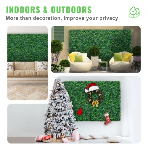 12PCS 24x16 Grass Wall Panels for 32 SQ Feet Boxwood Hedge Wall Panels