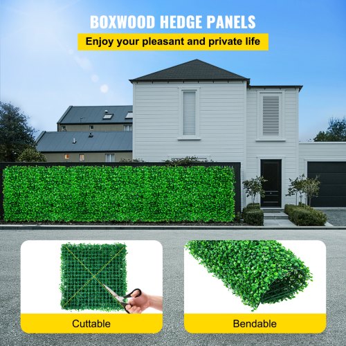 Artificial Boxwood Panel UV 24pcs Boxwood Hedge Wall Panels Artificial Grass