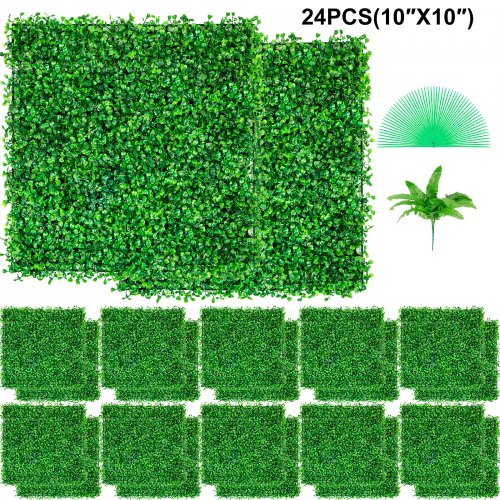 Artificial Boxwood Panel UV 24pcs Boxwood Hedge Wall Panels Artificial Grass