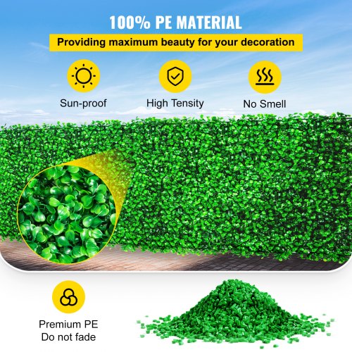 Artificial Boxwood Panel UV 48pcs Boxwood Hedge Wall Panels Artificial Grass