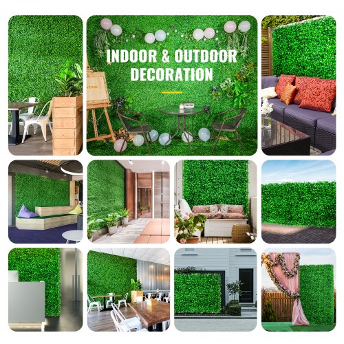 Artificial Boxwood Panel UV 48pcs Boxwood Hedge Wall Panels Artificial Grass