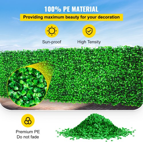 Artificial Boxwood Panel UV 6pcs Boxwood Hedge Wall Panels Artificial Grass