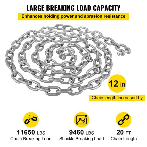 Anchor Chain 20 x 516 Galvanized Steel Chain 38 Anchor Chain Shackle