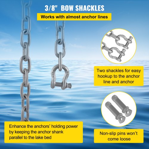 Anchor Chain 20 x 516 Galvanized Steel Chain 38 Anchor Chain Shackle