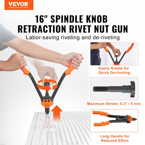 16 Rivet Nut Tool LaborSaving Rivnut Tool Kit with 13PCS Metric SAE