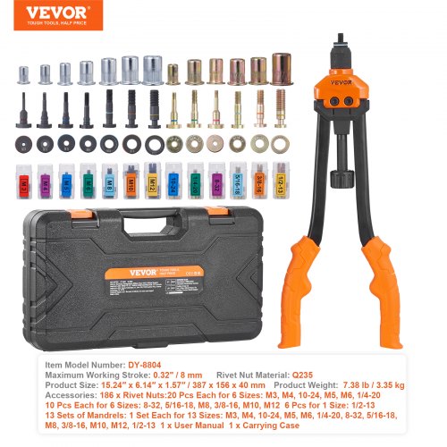 16 Rivet Nut Tool LaborSaving Rivnut Tool Kit with 13PCS Metric SAE
