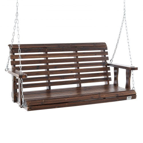 Wooden Porch Swing 4.5 ft Patio bench swing for Courtyard Garden