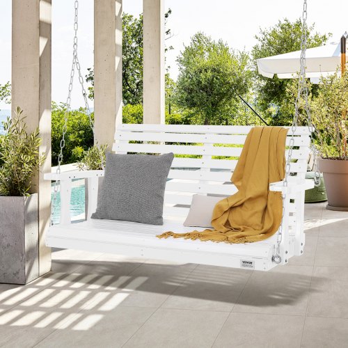 Wooden Porch Swing 4 ft Patio bench swing for Courtyard Garden Upgraded