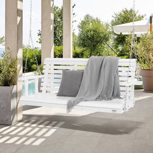 Wooden Porch Swing 5.5 ft Patio bench swing for Courtyard Garden
