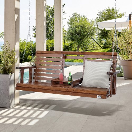 Wooden Porch Swing 5 ft Patio bench swing for Courtyard Garden Upgraded