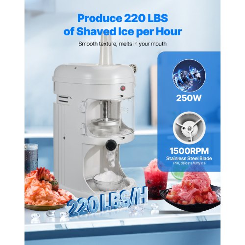 Commercial Ice Shaver Crusher 220lbshr Electric Fluffy Ice Snow Cone