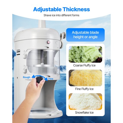 Commercial Ice Shaver Crusher 220lbshr Electric Fluffy Ice Snow Cone